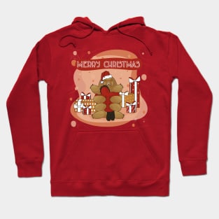 Tardigrade and human wish you Merry Christmas Hoodie